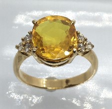 natural yellow sapphire ring